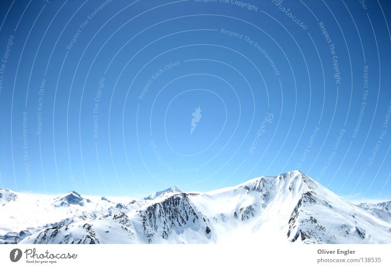 Mountains in Austria Snowscape Ischgl Panorama (View) Winter Sky beer clear Large Cloudless sky