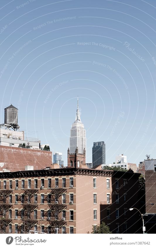 NYC |08 Freedom Town Skyline High-rise Landmark Esthetic New York City Manhattan USA City life Americas Empire State building Copy Space top Water tank