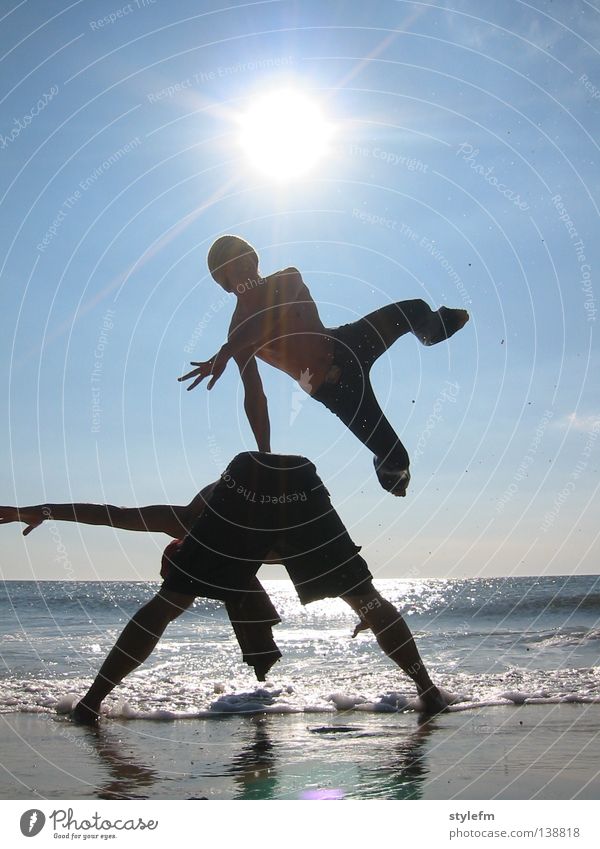 beach session Beach Damp Wet Hot Ocean Far-off places Jump Gymnastics Hop Acrobatics Waves Foam Clouds Beautiful Fluffy Playing Vacation & Travel