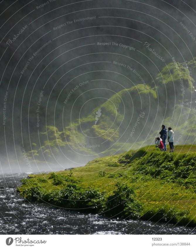 amazement Wet Fascinating Force of nature Iceland Green Fresh Cold Nature Brook Vacation & Travel Environmental protection Hydroelectric  power plant Calm