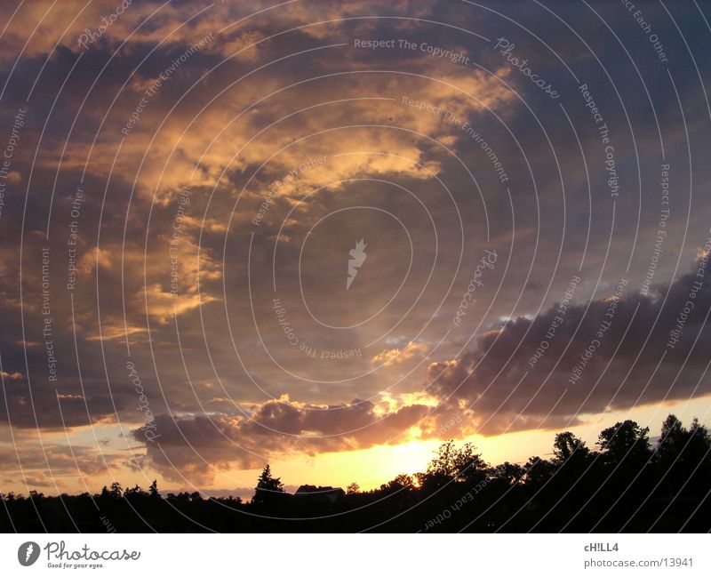 sunrays Clouds Sunbeam Tree Lighting actinism glindower alps Werder Havel Evening Vacation & Travel