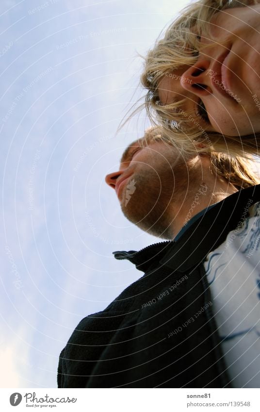 glances Human being Converse Leipzig Zoo Black White Blonde Clouds Saxony Deep Under Man Woman Portrait photograph Emotions April we Blue Sky Face Looking