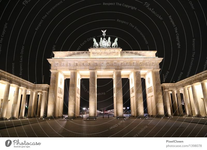 berlin brandenburg gate Lifestyle Vacation & Travel Tourism Sightseeing City trip Night life Art Work of art Capital city Tourist Attraction Landmark Monument