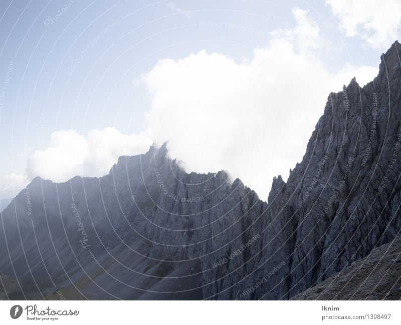 Rock face in the mountains Hiking Environment Sky Weather Beautiful weather Storm Wind Alps Mountain Lake Achensee Wall of rock Austria Karwendelgebirge