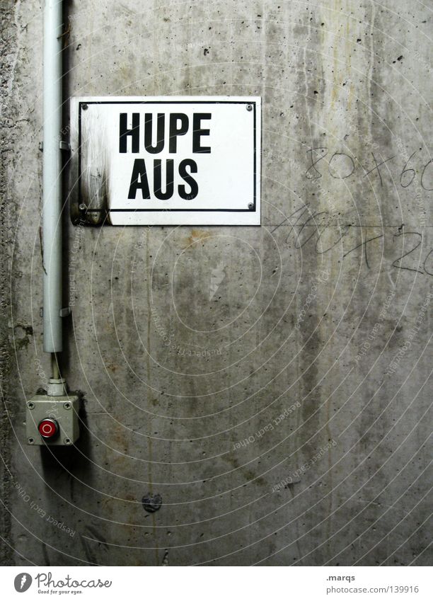 shutdown Red Gray Wall (building) Urban traffic regulations Word Horn Buttons Switch Decline Garage Emergency shutdown Transport Regulation Underground garage