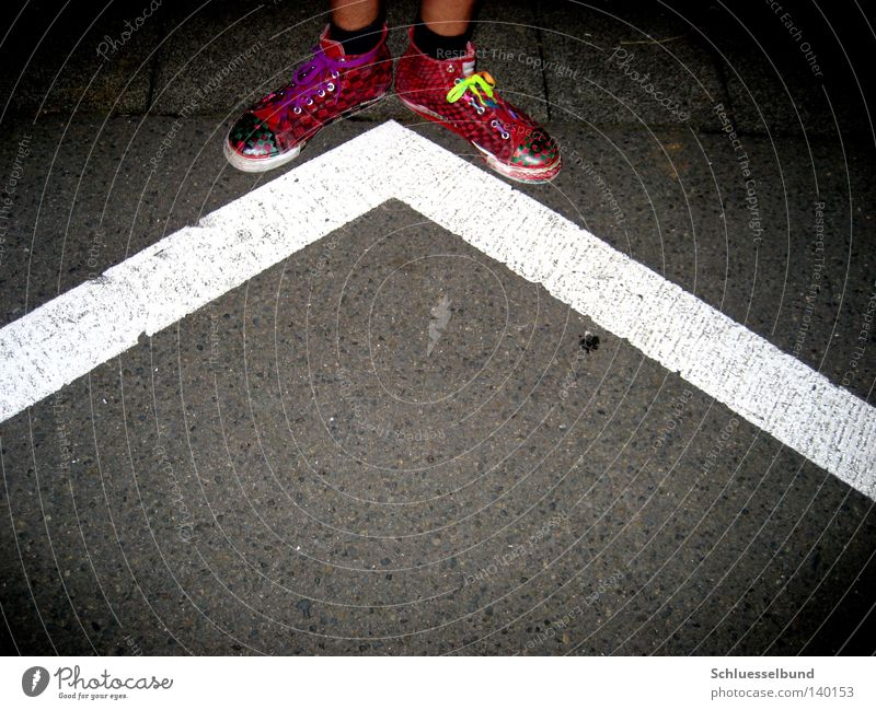 white frontier Skin Legs Traffic infrastructure Street Stockings Footwear Stone Stripe Dark Bright Gray Red Black White Tar Flat Shoelace Corner Lane markings