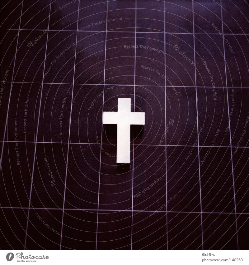 Allow me. Death. Funeral Crucifix Neon sign Black White Symbols and metaphors Corpse Coffin Macabre Advertising Grave Bury Grief Lose Loneliness Detail Distress