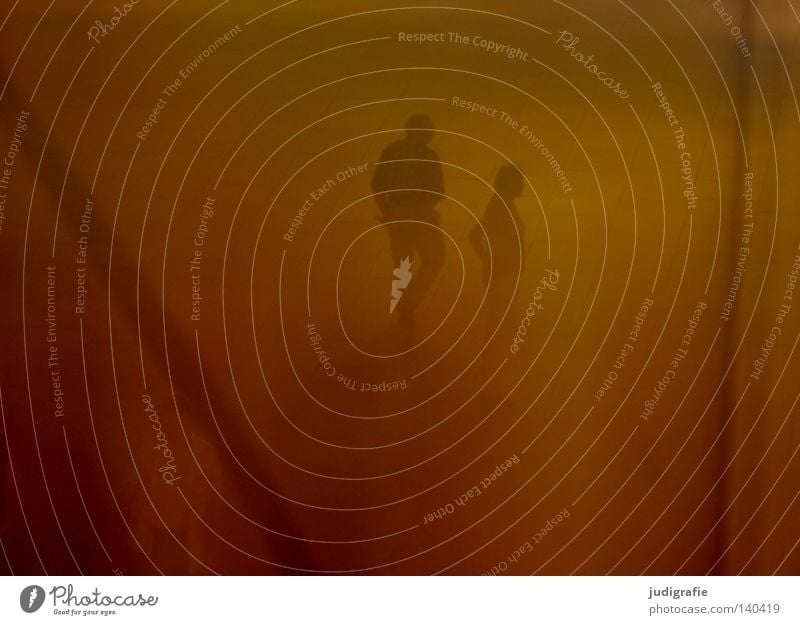 couple Couple Man Woman Human being 2 Together Drape Textiles Hide Hidden Light Places Location Stand Walking Brown Orange Line Mysterious Informer