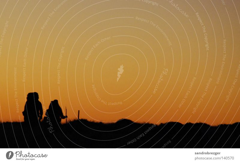 Not far Hiking New Zealand Sunrise Sunset Dark Black Backpack Stick Trust Mountain Mountaineering keppler trek Alps Shadow Orange Couple Fatigue sundown