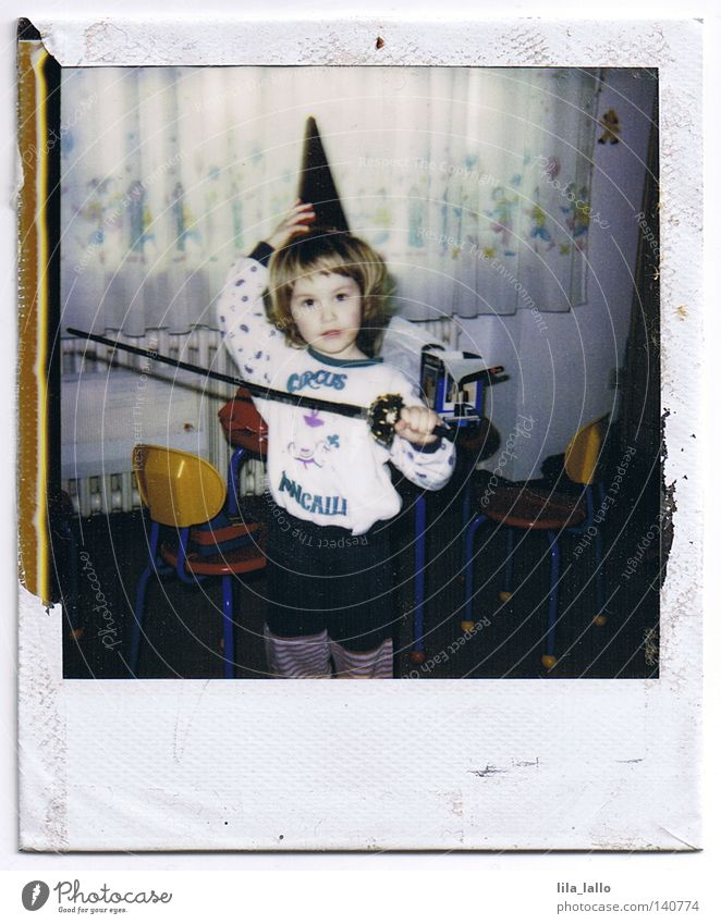 En garde! Small Martial arts Fight Fencing Sword Children's room Hat Polaroid Old Nineties Kindergarten The Three Musketeers Joy Lomography Toddler dagger Zorro