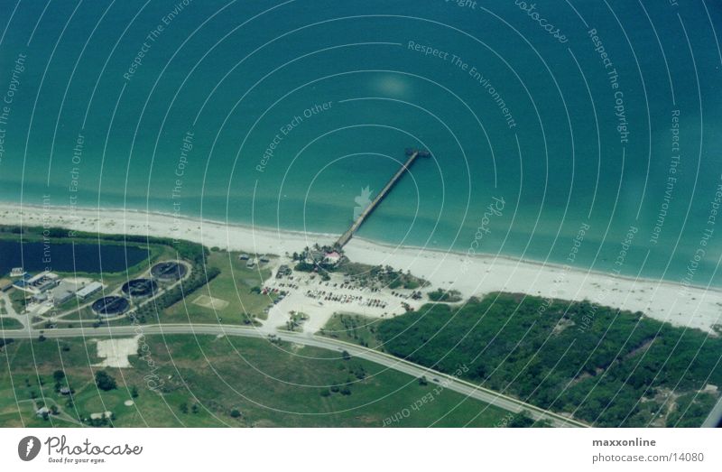 @ the Beach Florida Aerial photograph Jetty Ocean Sandy beach Copy Space top