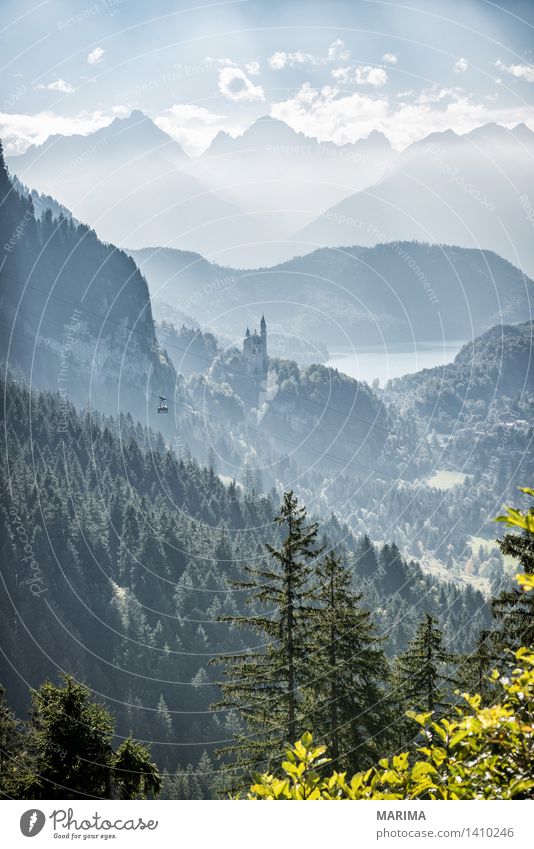 Autumn day in the Allgäu Calm Vacation & Travel Sun Mountain Hiking Environment Nature Landscape Plant Clouds Fog Forest Hill Rock Alps Stone Blue Green Go up