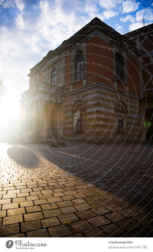 festival hall bayreuth Festival Bayreuth Building Upper Franconia Bavaria Historic Classical Stage Acoustic Portal Style Half-timbered facade