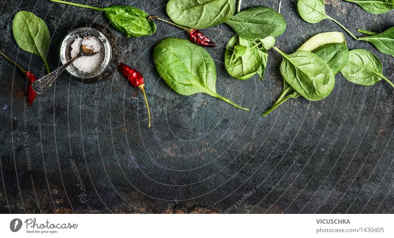 Baby spinach leaves on rustic background Food Vegetable Lettuce Salad Nutrition Lunch Dinner Organic produce Vegetarian diet Design Style Background picture