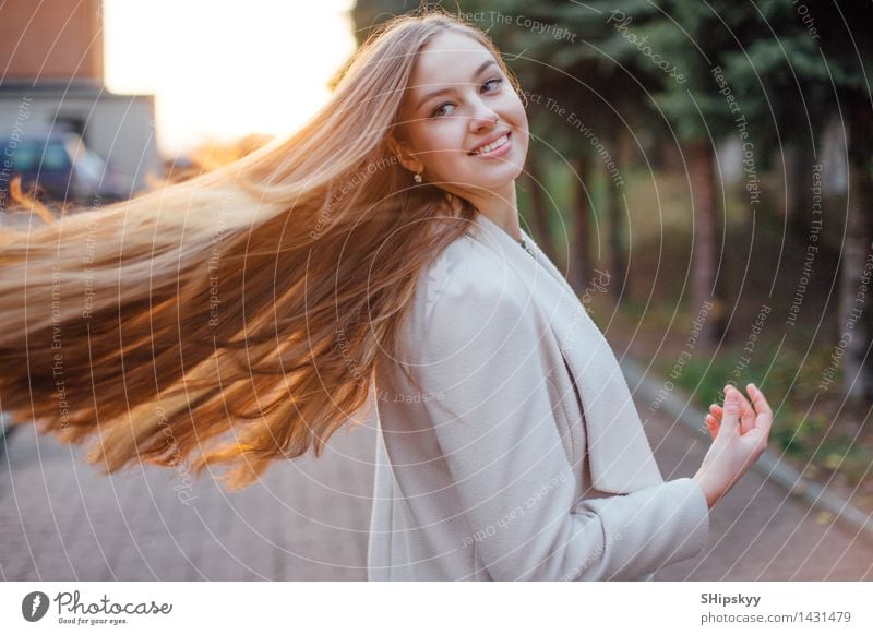 Girl with very long hair standing on the sunset background Body Human being Young woman Youth (Young adults) Female senior Woman Sister Head Hair and hairstyles