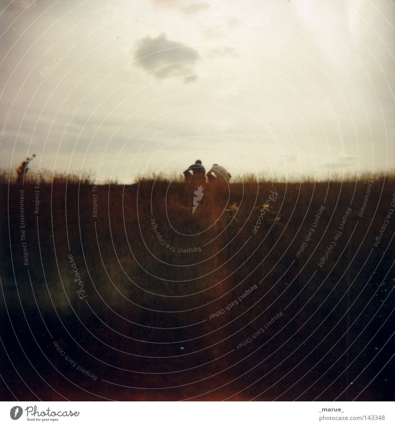 togetherness Field Slope Mountain Meadow Human being Friendship Couple Sun Sunset Sunrise Sky Clouds Bright Light (Natural Phenomenon) Together Sit Crouch