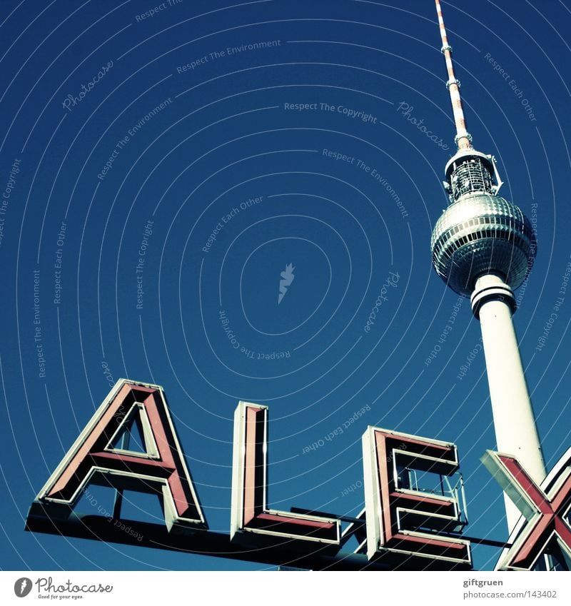 alex. Alexanderplatz Downtown Berlin Landmark Tourism Art Sightseeing Tourist Radio (broadcasting) Television Typography Monument Letters (alphabet) Characters