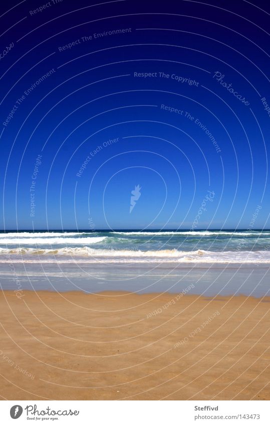 deep blue Summer Beach Blue Sky Waves Sand Contrast Portugal Far-off places Horizon Wanderlust Vacation & Travel Ocean baleal peniche surf beach