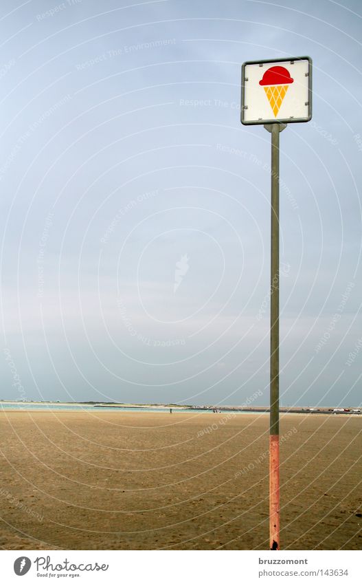 The ice cream parlour on the edge of the universe Ice cream Summer Beach Signs and labeling Ice-cream parlor Ice-cream vender Symbols and metaphors Low tide Sky