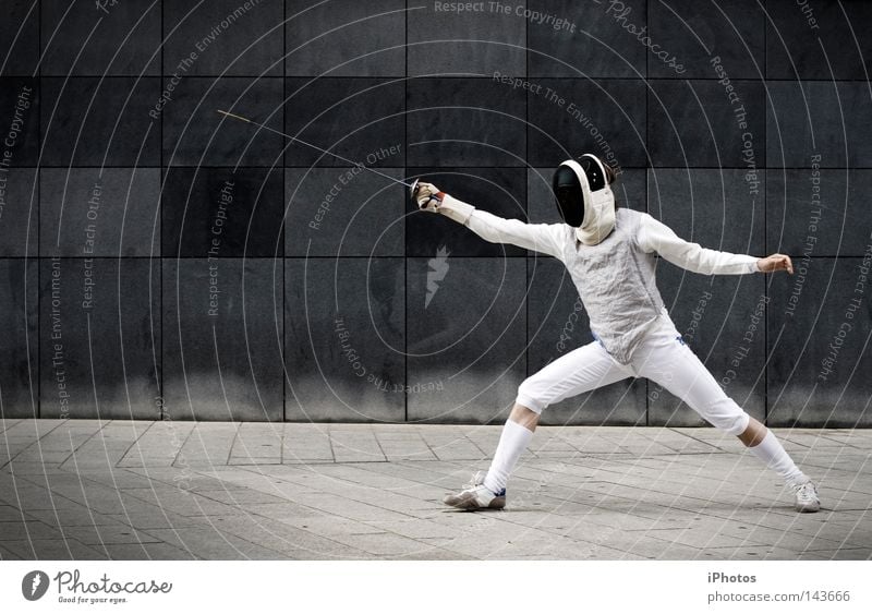 street knight. Gray Wall (barrier) Suit Uniform Defensive Weapon Wall (building) Fight Fencing Stand Attack Protection Man Masculine Brave Stockings Gloves