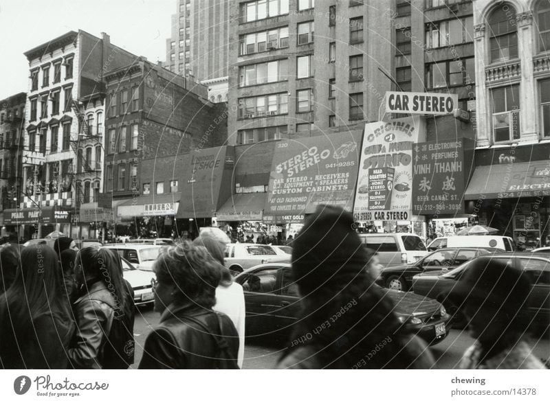 NY China Town Chinatown New York City Quarter North America USA Black & white photo shoping Street