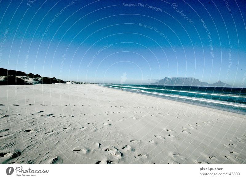 Cape Town Beach Sand Blue Africa South Africa Sky Mountain