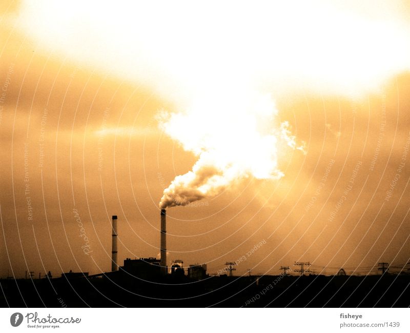 chimneys Chimney Clouds Environment Industry Electricity generating station Smoke