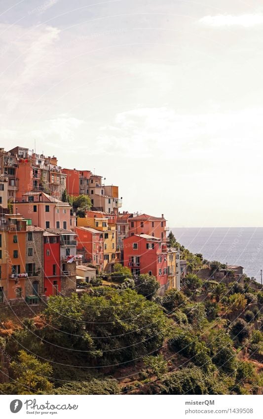 All facades! Work of art Esthetic Building Facade Cladding Green facade Multicoloured Mediterranean Tuscany Italy Italian South Warmth Summer Skyline