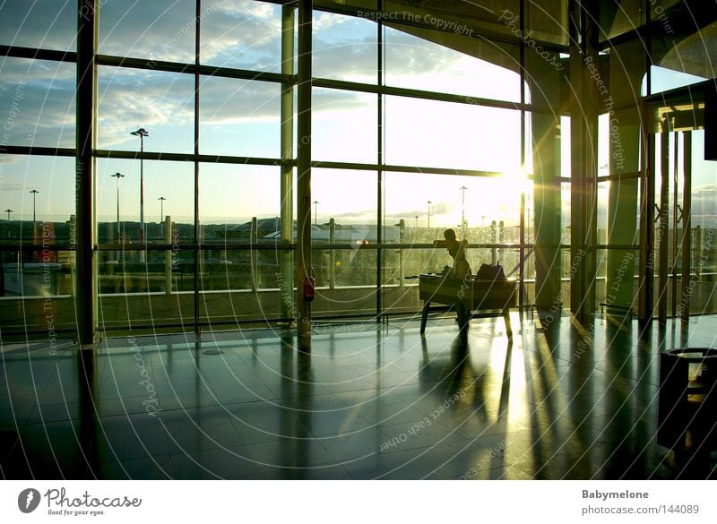 ready to take off Flying Free Freedom Vacation & Travel Airport Basel Airplane Light Dusk Evening Trip Window Happy Think Beginning Landing Strip Wait Sunset