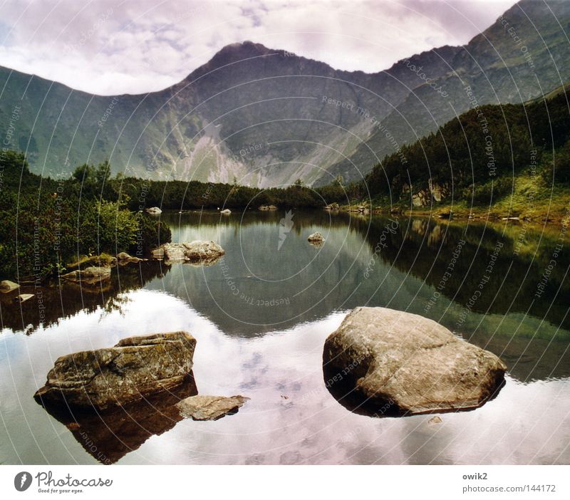 Water and rocks Mountain Landscape Plant Air Sky Clouds Horizon Weather Bad weather Lakeside Stone Threat Large Tall Cold Above Might Endurance Slovakia