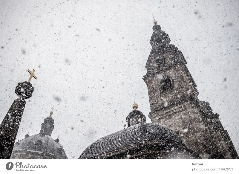 Snow drift in Fulda Vacation & Travel Tourism Trip Sightseeing City trip Sky Winter Weather Bad weather Ice Frost Snowfall Fulda district Old town Church Dome