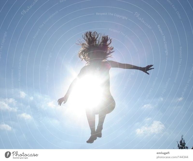 jump2 Sun Trampoline Jump Free Freedom Happiness Joy Happy Light Blue Alcohol-fueled Converse Contrast Pregnant Life Sky Hair and hairstyles Clouds pumpkin