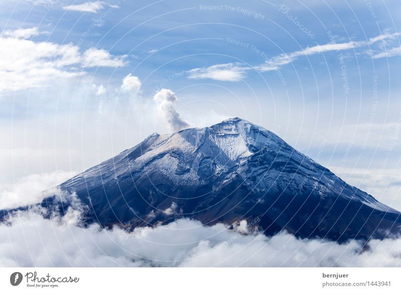 bottom Nature Landscape Clouds Summer Climate Beautiful weather Mountain Snowcapped peak Volcano Uniqueness Blue White Wanderlust Popocatepetl Mexico