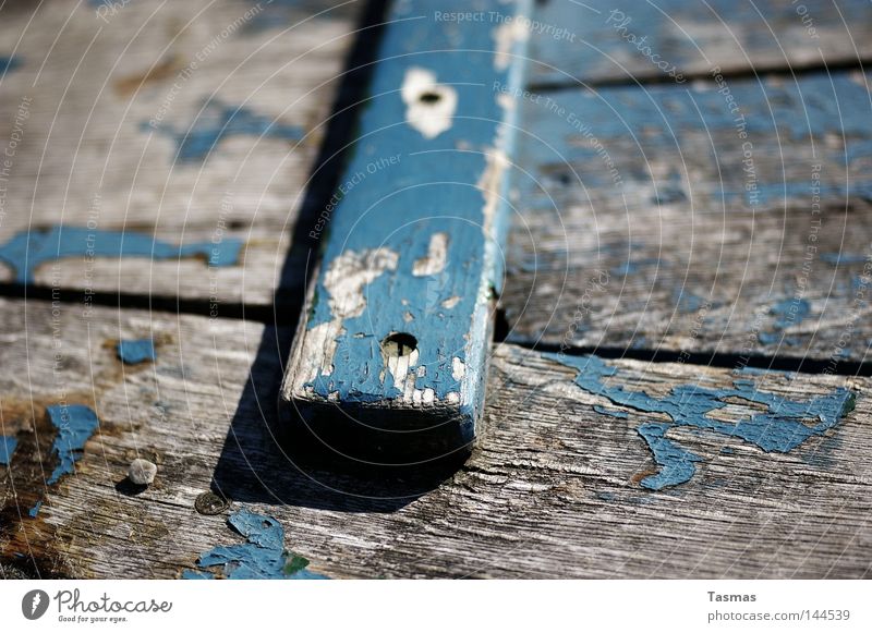 plank Watercraft Wood Old Plank Wooden board Paintwork Colour Paints and varnish Blue Decline Ravages of time Weather Detail Ocean Traces of time