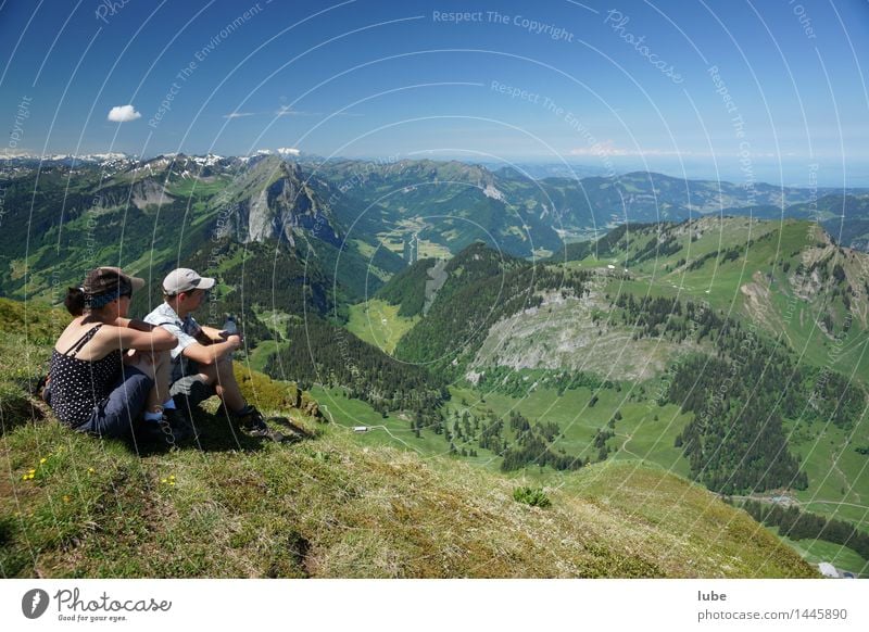 Beautiful view Well-being Contentment Relaxation Calm Vacation & Travel Tourism Trip Far-off places Freedom Summer Summer vacation Sun Mountain Hiking