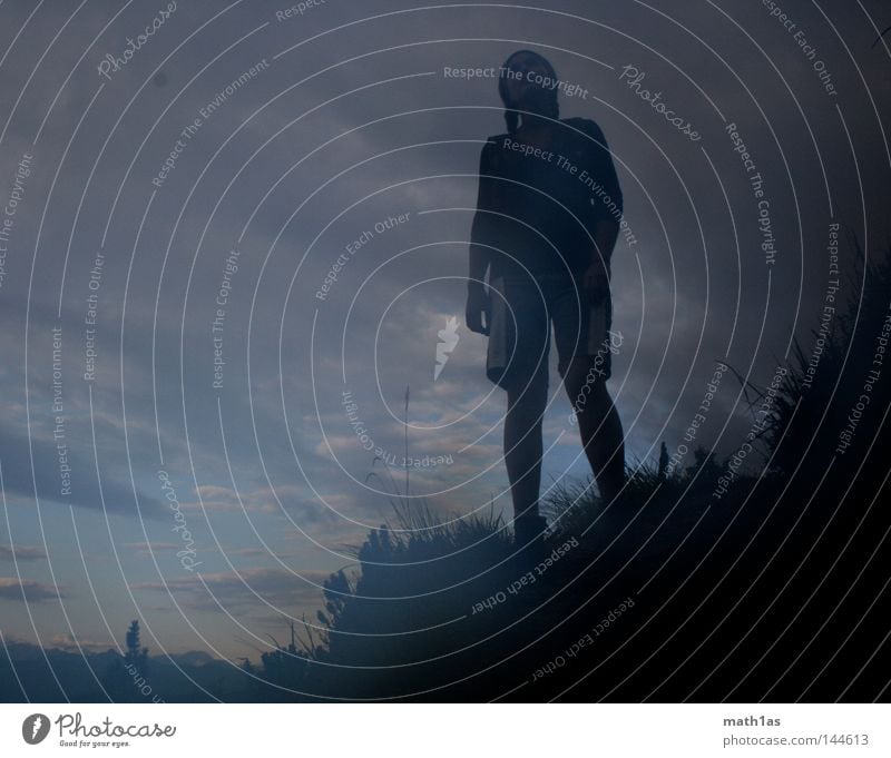 Girl in the fog Fog Shadow Silhouette Contrast Morning Hiking Mountaineering Ramsau near Berchtesgaden Summer Dawn door wall eos 400d 400D