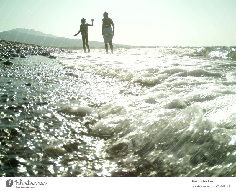 ocean Ocean Water Waves Sun Light Human being Greece Kos Beach Lake River Drops of water Girl Woman Child Happiness Summer Swimming & Bathing Coast