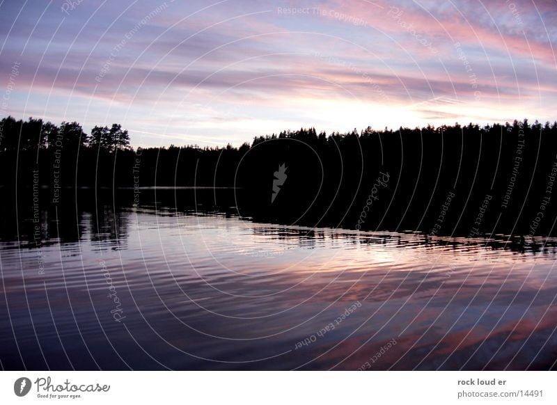 Magenta Blur Lake Silhouette Play of colours Twilight Night Clouds Mystic Black Forest Norway Water Dusk spieglung Sky