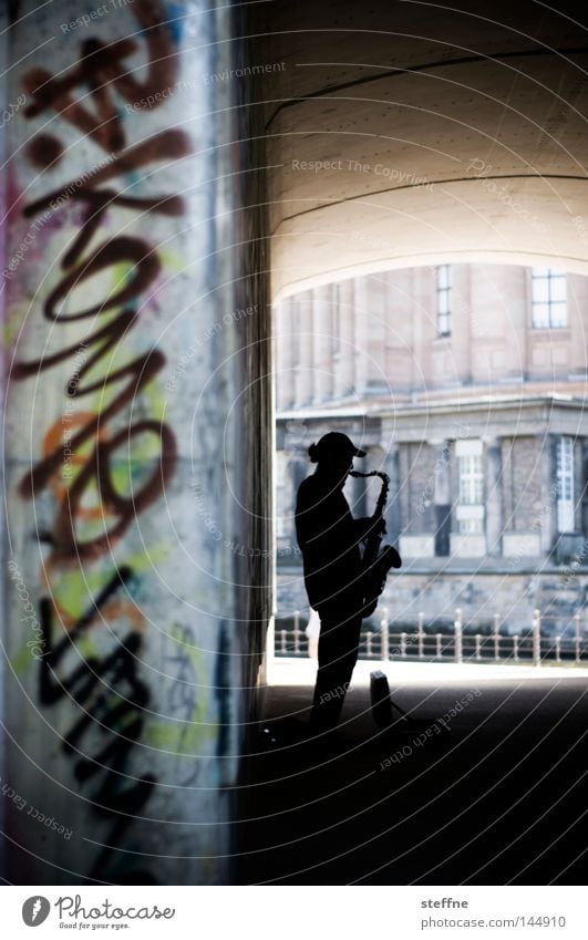 SAX off the BEACH Saxophone Music Musician Busker Underpass Bridge Graffiti Joy Concert Man Musicians & Bands & Composers