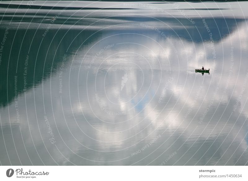 solitary Fishing (Angle) Freedom Summer Masculine Adults 1 Human being 30 - 45 years Nature Landscape Water Weather Waves Coast Lakeside "reservoir Alps