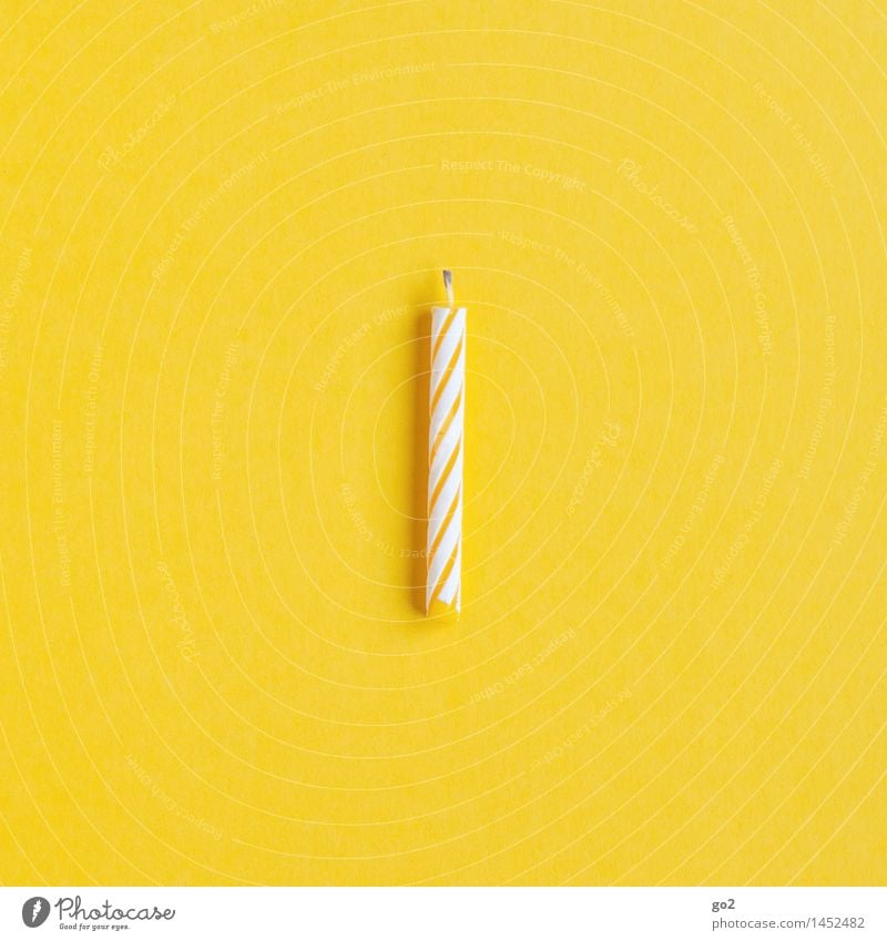 Candle, yellow Feasts & Celebrations Birthday Decoration Esthetic Simple Small Yellow Joy Happiness Anticipation 1 Colour photo Interior shot Studio shot