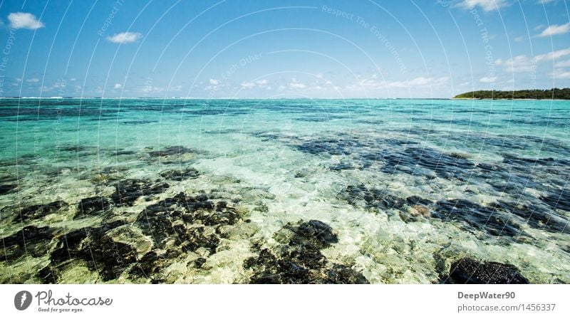 The blue Lagoon Environment Nature Sand Air Water Sky Clouds Horizon Sun Summer Beautiful weather Plant Tree Bushes Foliage plant Waves Coast Lakeside Beach