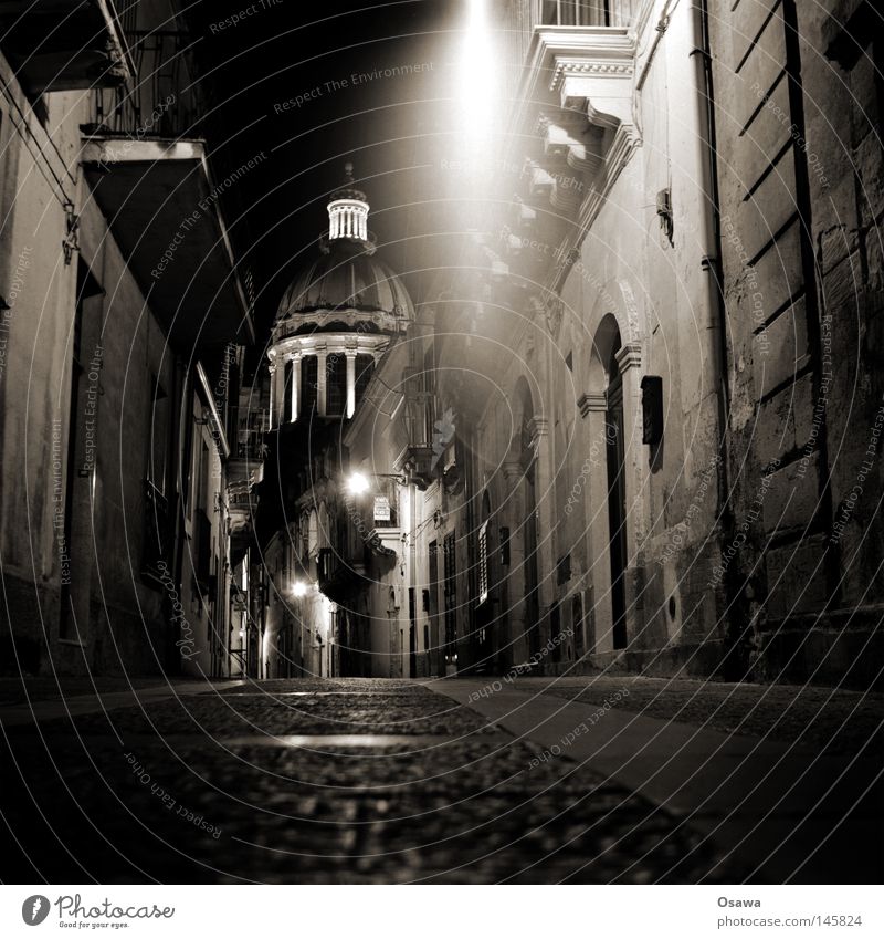 Ragusa 03 Dubrovnik Sicily Italy Town Baroque Ancient Night Night shot Street Doomed Lanes & trails Lantern Street lighting Facade Religion and faith Church