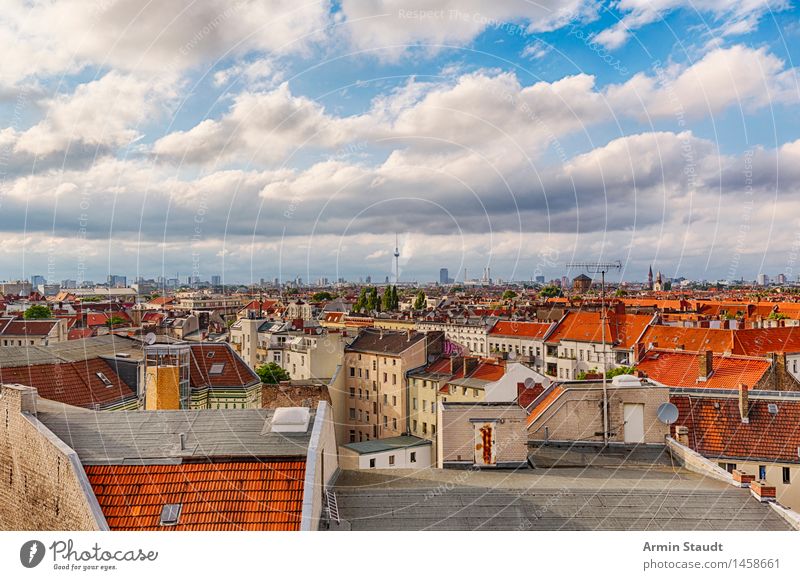 Panorama Berlin Lifestyle Environment Nature Sky Clouds Spring Summer Beautiful weather Capital city House (Residential Structure) Tourist Attraction Authentic