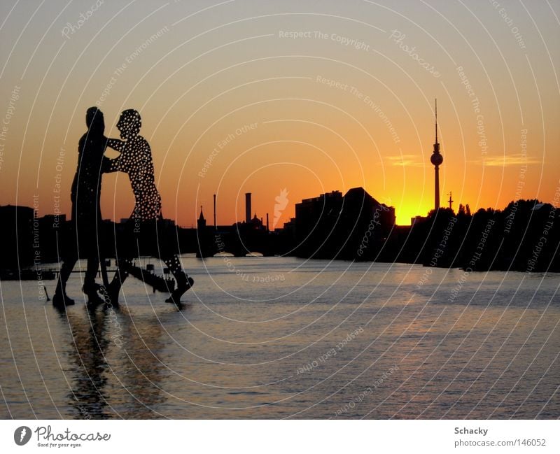 homeland Berlin Sunset Molecular Molecule Water Romance Summer Art Berlin TV Tower Television tower Panorama (View) Tourist Attraction Large