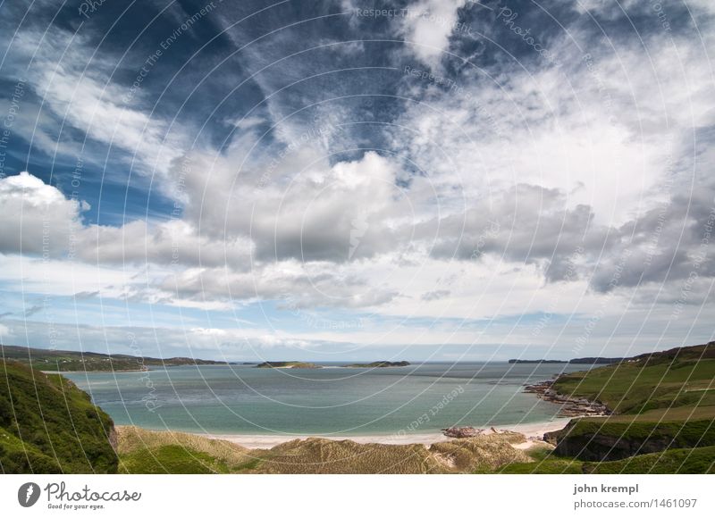 Booky force Nature Landscape Water Sky Clouds Coast Beach Bay North Sea Scotland Wet Happy Joie de vivre (Vitality) Romance Longing Homesickness Wanderlust