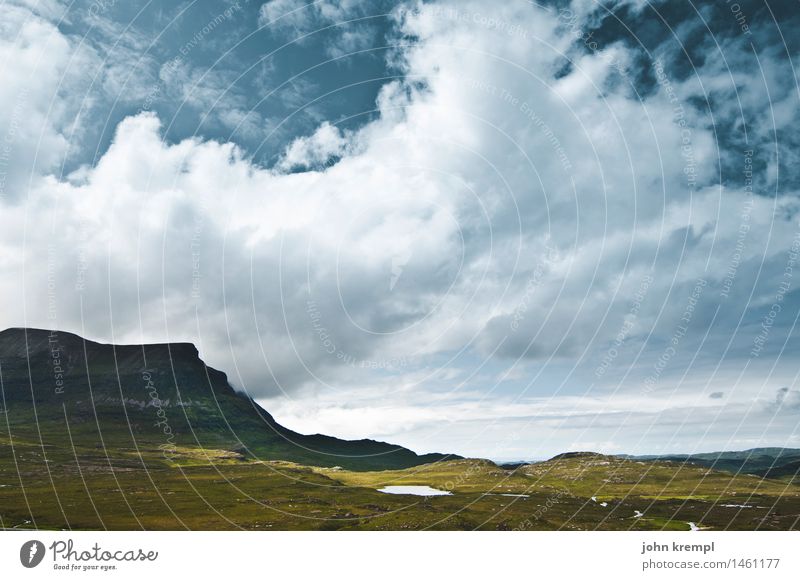 Calm before the storm Nature Landscape Sky Clouds Storm clouds Grass Hill Rock Mountain Highlands Scotland Threat Dark Infinity Bravery Self-confident