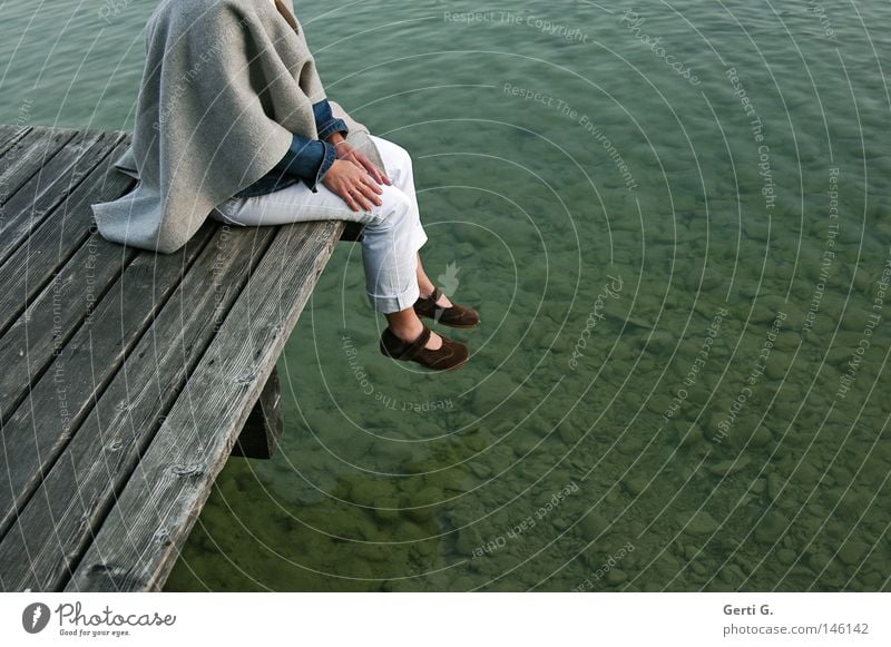 my girlfriend Woman Headless Meditation Cape Coat Wrap Pure Transparent Truth Cold Fresh Footbridge Wood Jetty Green Lake Body of water Calm Peace yvonne