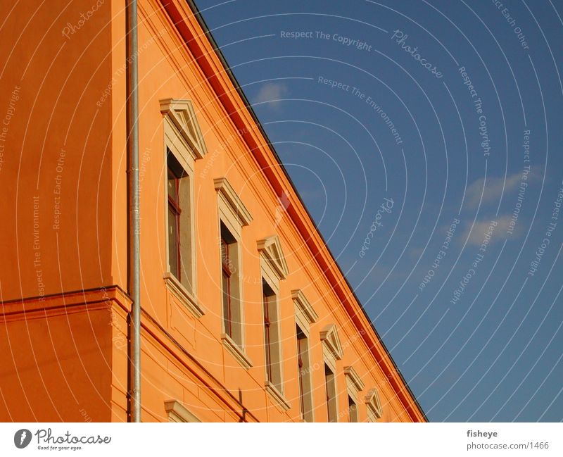 contrast Architecture partial facade Sky Orange Blue