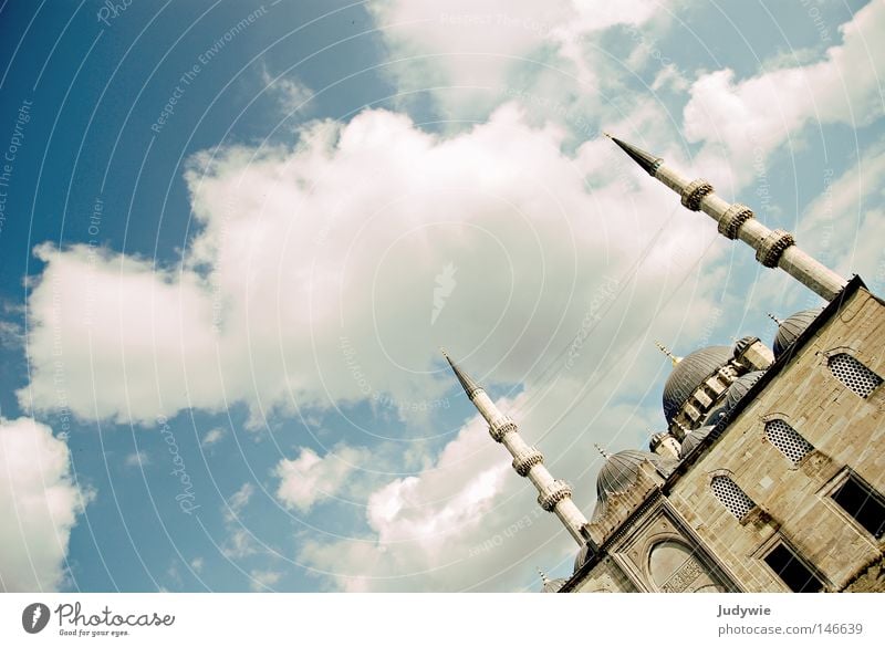 Blue mosque - a little different Mosque Istanbul Islam Turkey Clouds Distorted Autumn Summer Culture Minaret Religion and faith Church Deities Prayer Moslem